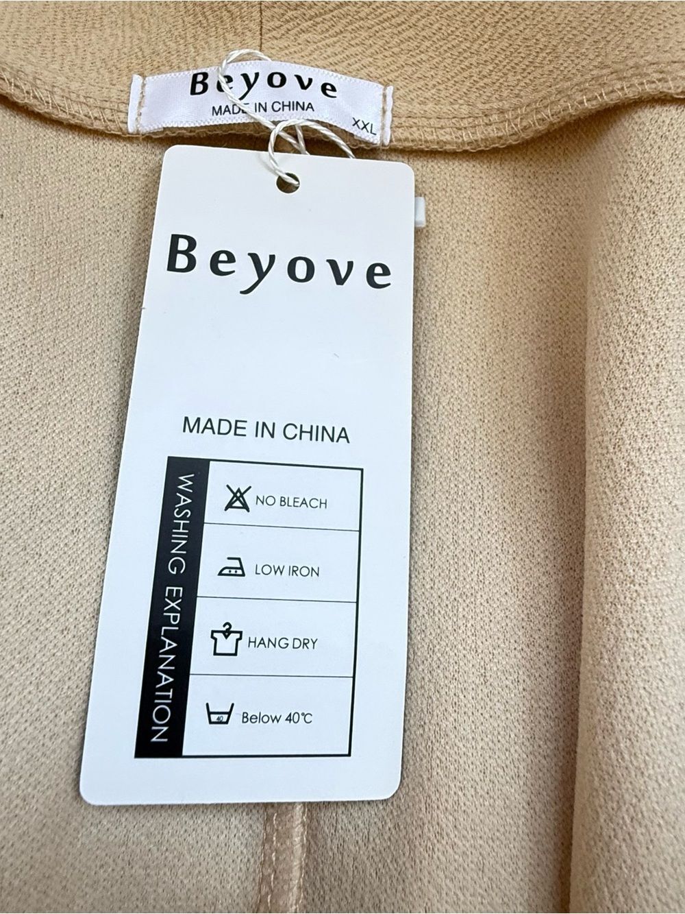 NWT Beyove Single Button Blazer Ruched 3/4 Sleeve Cream Neutral Women's Size XXL - Picture 7 of 12
